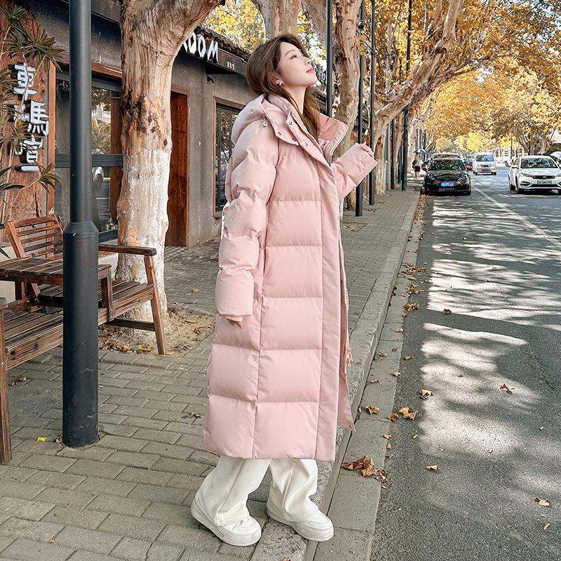 2024 New Women's Mid-Length Thick Down Jacket - Winter Over-the-Knee Warm Outerwear, Versatile and Simple Design