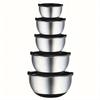5pcs Mixing Bowls, Stainless Steel Nesting Bowls with Sealed Lids, Non-Slip Bottom, 1.5/2/2.5/3.5/4QT, Suitable for Food Storage
