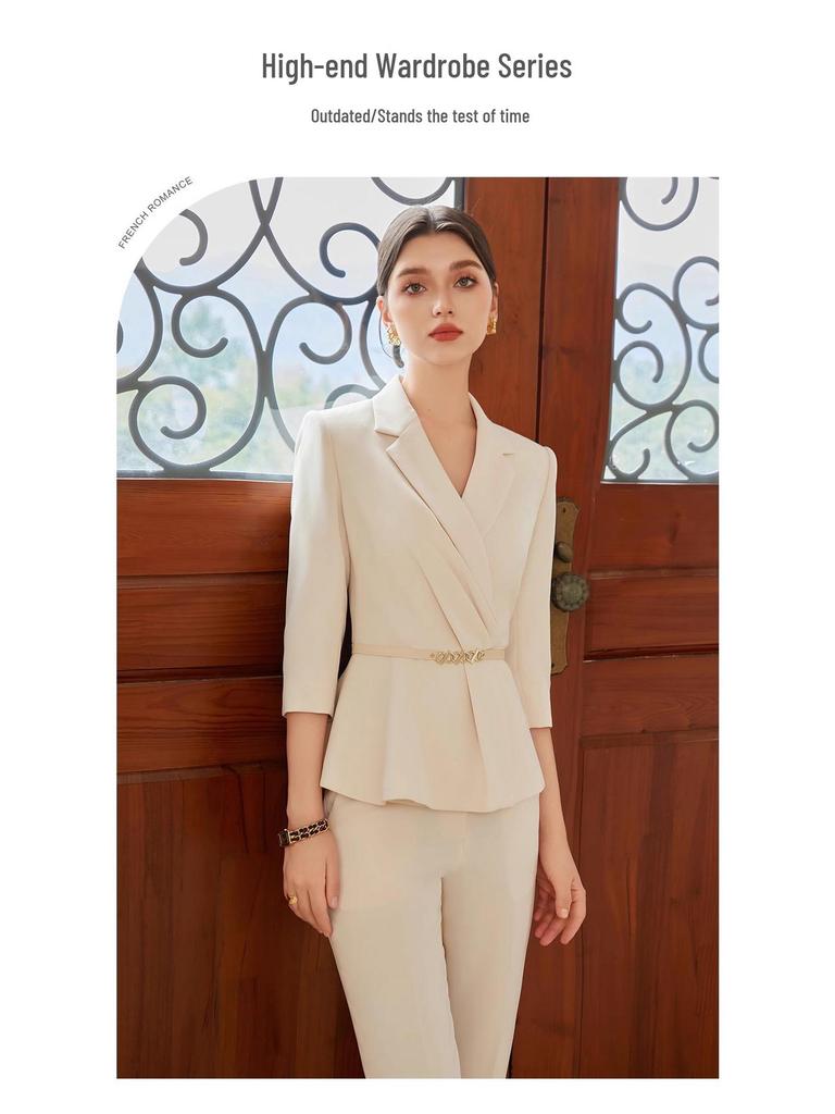 High-End Light-Colored Professional Office Suit for Medical and Beauty Professionals