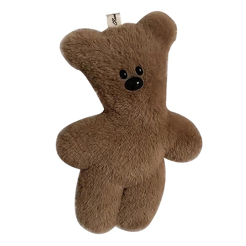Porte-clés couineur en forme d'ours en peluche, pendentif de dessin animé, mignon, en peluche, Kawaii, doux, pour sac, breloques, décorations, cadeau pour enfants