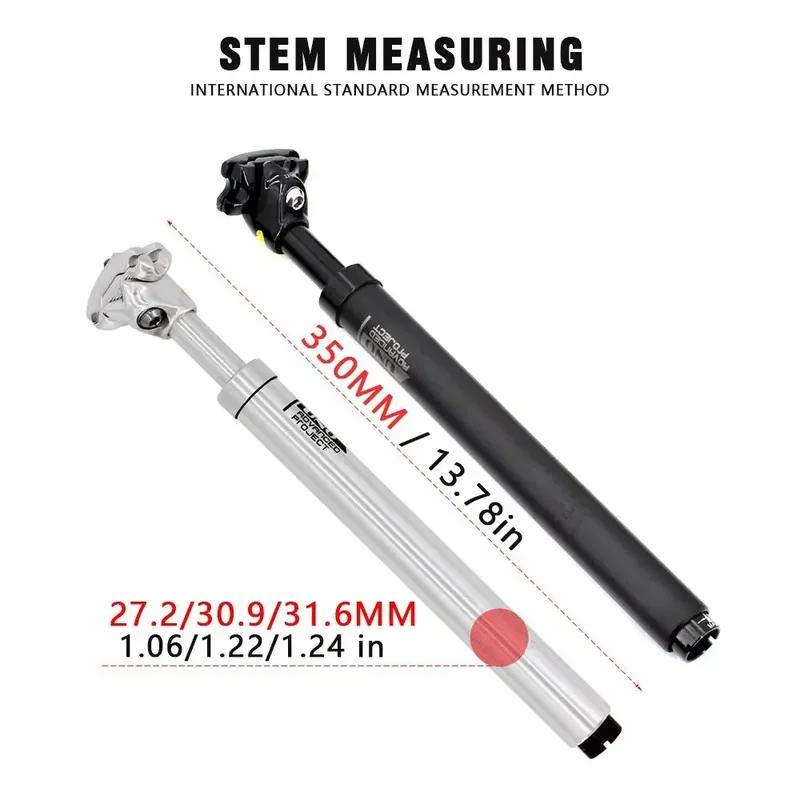 UNO Mtb Bike Shock Absorber 350mm Suspension Seatpost 27.2/28.6/30/30.4/30.8/30.9/31.6/33.9mm for Dropper Seatpost Bicycle Parts