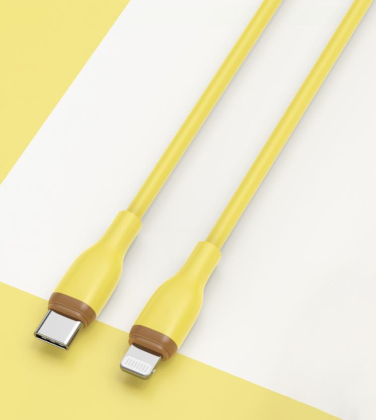 Low Price 1.2m 60W 3A Type-C to C Silicone Fast Charging Data Cable for Smartwatch & Camera Eco-Friendly 1.2 m жёлтый