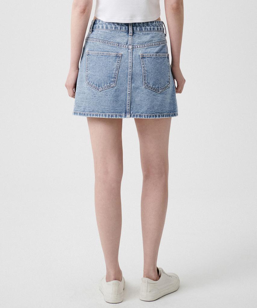 Musinsa Standard Woman Women'S Denim Mini Wrap Skirt [Light Indigo]