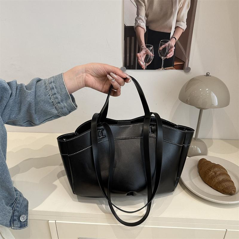 Winter Neue Retro Chic Tragetasche Damen Große Kapazität Pendler Handheld Handtaschen Korb Schulter Umhängetasche KTY