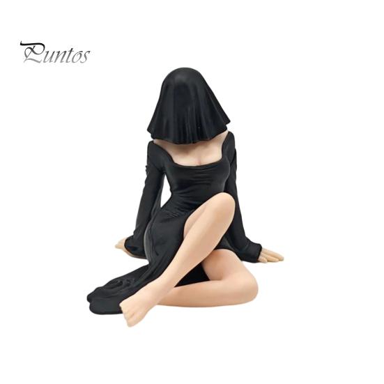 Unique Home Decorative Sculpture Ghost Girl Hooded Sculpture, Ethereal Mysterious Statue, Gothic Dark Academia Decor Queen Character Robe Figurine for