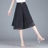 Summer Chiffon Palazzo Pants Women Loose Flowy Casual Wide Leg Cropped Pants Thin Double Layer