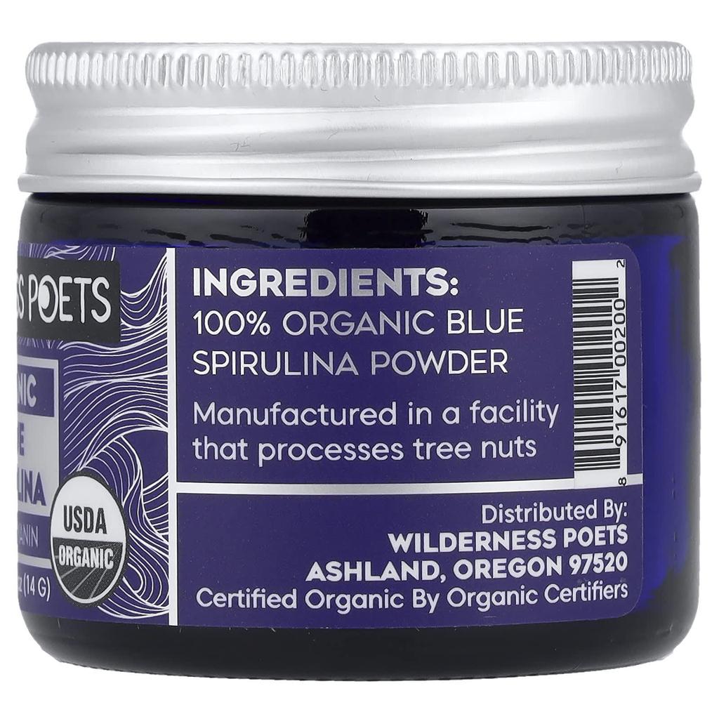 Wilderness Poets, Organic Blue Spirulina Phycocyanin, 14g (0.5oz)