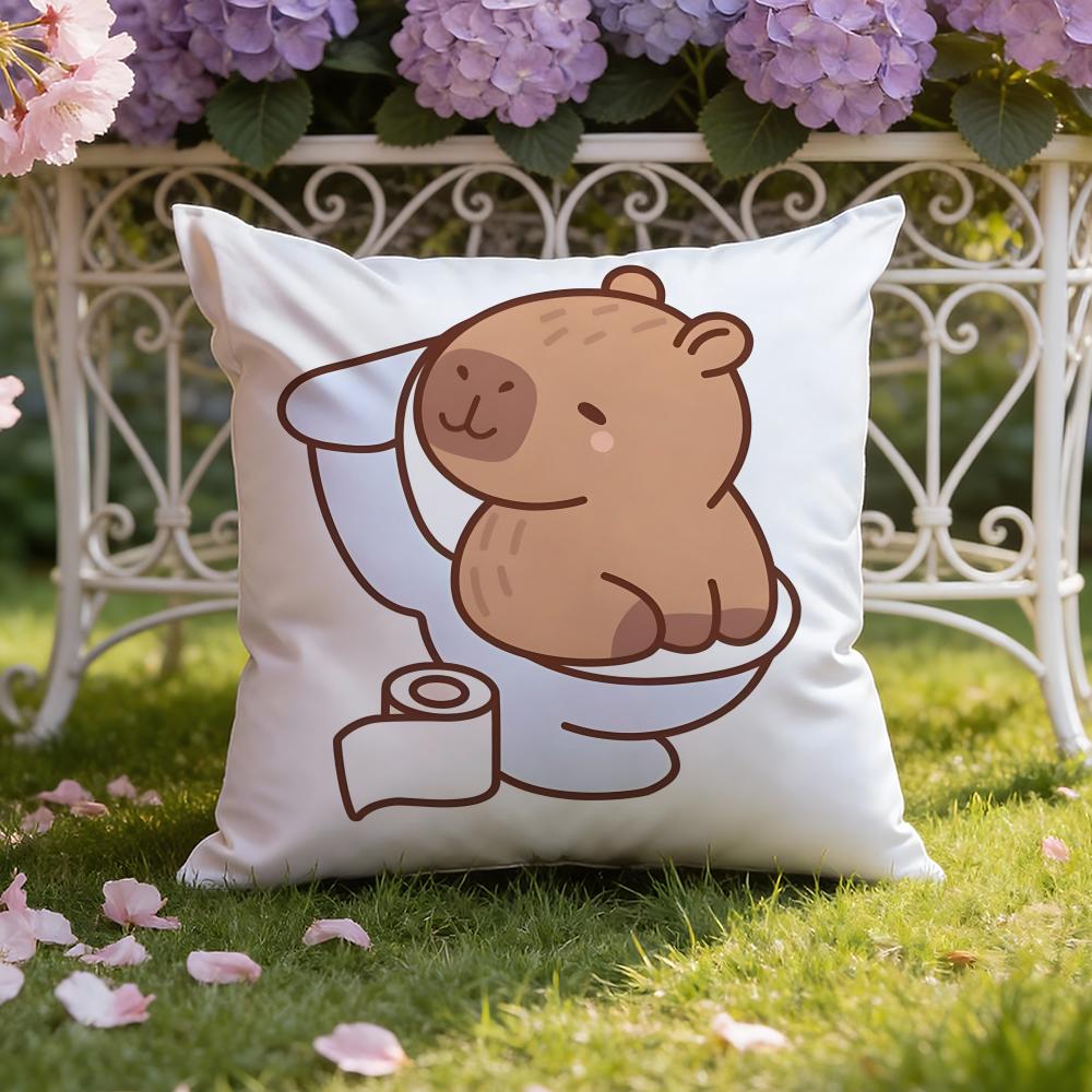 Cute C-Capybara Cushion Cover Home & Car Dual-Scene Pillow Cover: Reversible for Premium Comfort