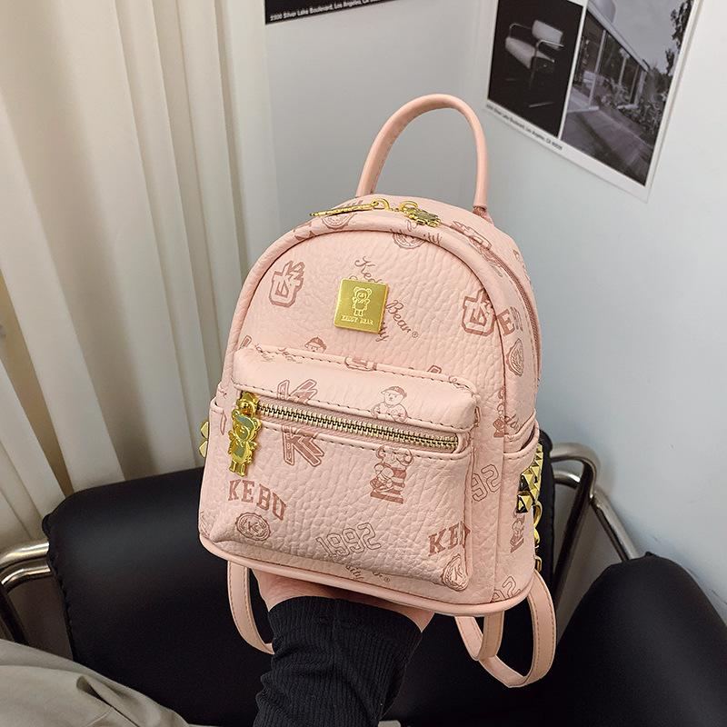 Mini Rucksacktasche Damen neue Mode Nischendesign Druck Ausgehen Pendeln Reisen kleiner Rucksack