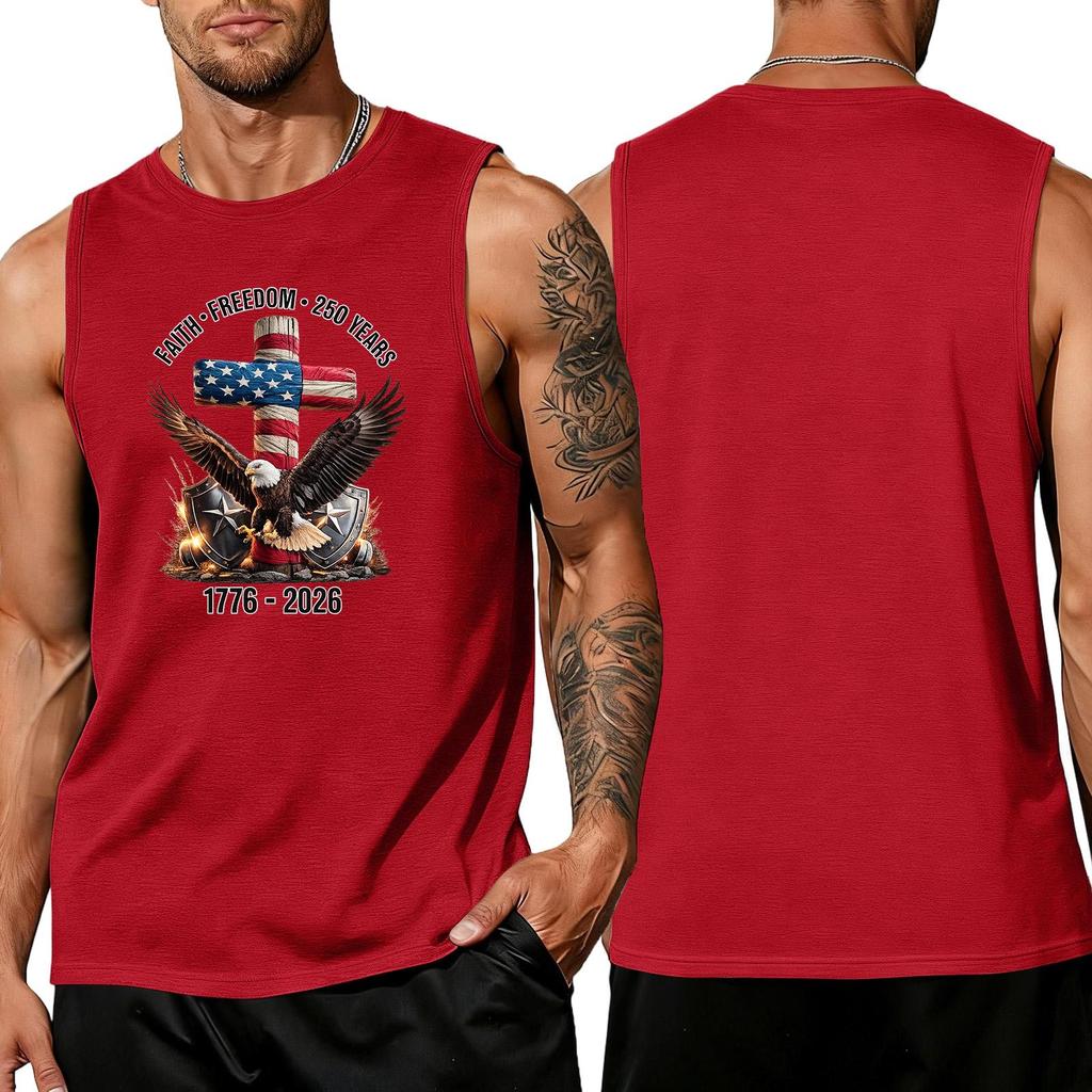 Men's loose and casual print sleeveless shirt