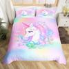 Unicorn Bedding Set Full QueenCartoon Rainbow Animal Comforter Cover Kids Girls Glitter Unicorn Duvet Cover Kawaii Quilt Cover
