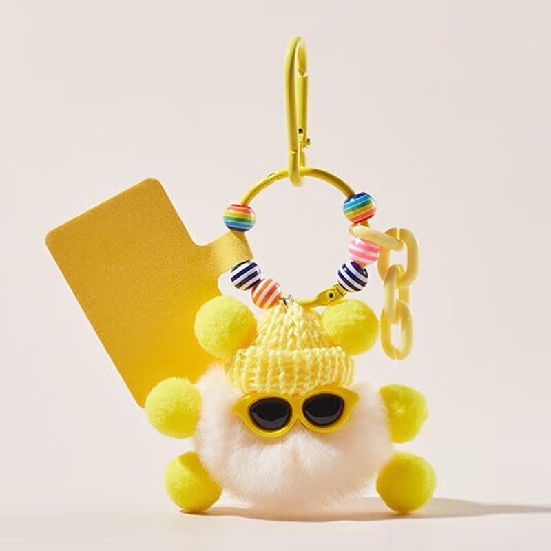 Милый брелок-подвеска в виде шарика из меха кролика Рекс