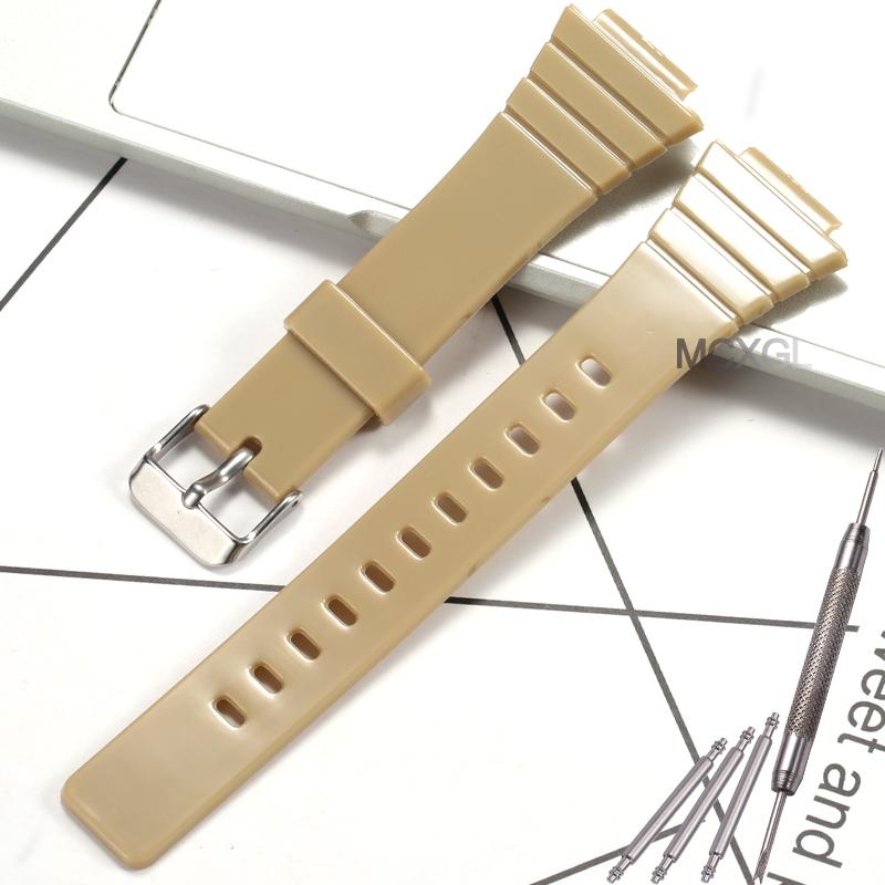 Pryskyřičný řemínek na hodinky pro Casio W-215H W215H W-217H F105W F108WH Náhradní řemínek 18mm Vodotěsné sportovní hodinky Příslušenství