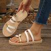 Women'S Fashionable Plus-Size Open-Toe Sandals for Outdoor Wear, Comfortable and Stylish,Featuring A Color-Block Design Women Shoes