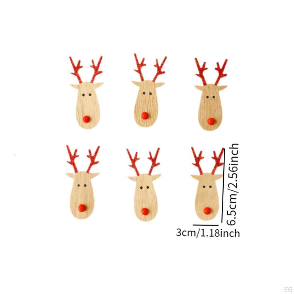 6 kusů přívěsků na vánoční stromek, dřevěné štítky, ozdoba pro festivalovou atmosféru