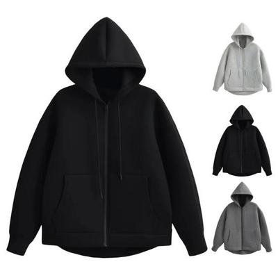 Dames Herfst Winter Hoodie Dik met Capuchon Ritssluiting Lange Mouwen met Groot