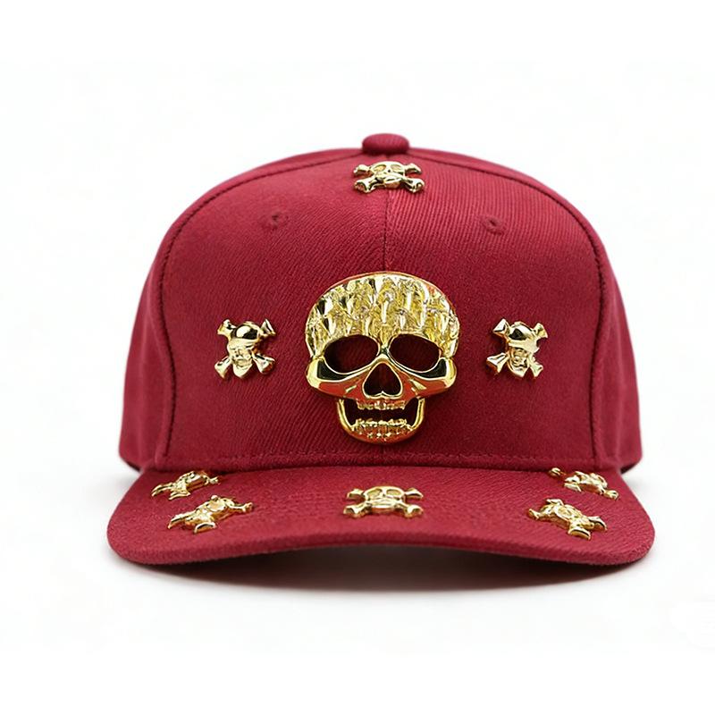 Unisex Skeleton Label With Drill Hip-hop Hats Outdoor Wide-brimmed Street Dance Cap Fashion Casual Baseball Caps Sunscreen Hat