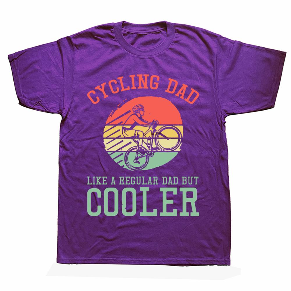 Cycling Dad Like A Regular Dad But Cooler Funny Vintage Cyclist Fathers Day Gift Tee Tops Round Neck Fashion Casual Tshirts