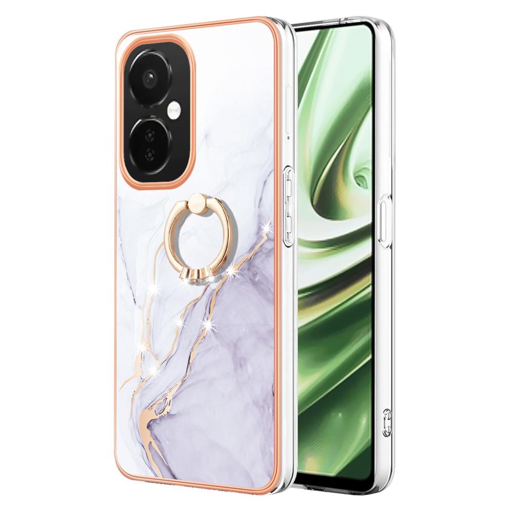 For OnePlus Nord CE3 5G/CE 3 Lite 5G/Nord N30 5G Case with Ring Kickstand Marble Pattern Electroplating TPU Back Cover