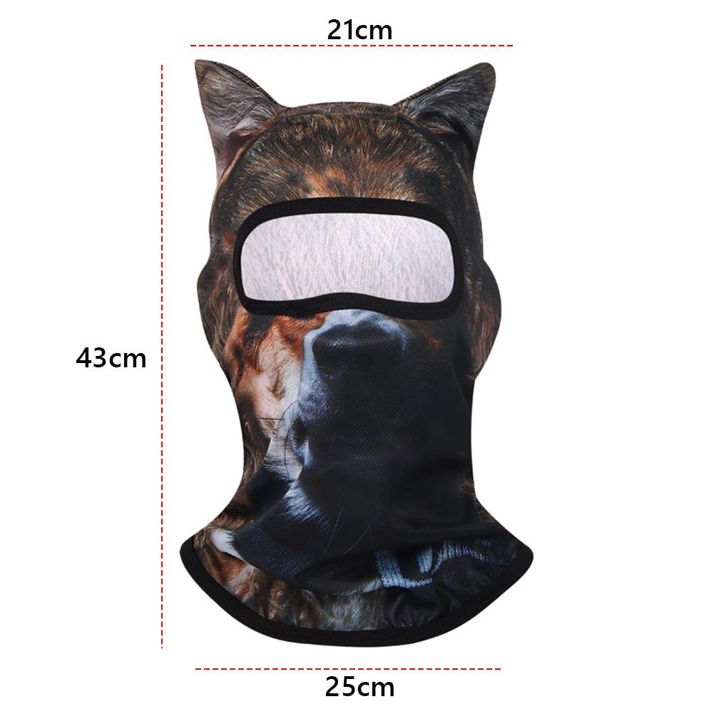 3D Animal Balaclava Mask Pattern Printed Full Face Hood Mask Breathable Balaclava Hat Ski Mask Funny Hats Anti-UV Pullover Cap