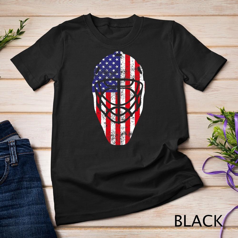 4th of July Vintage Hockey Goalie Mask American Flag T-Shirt Unisex T-shirt