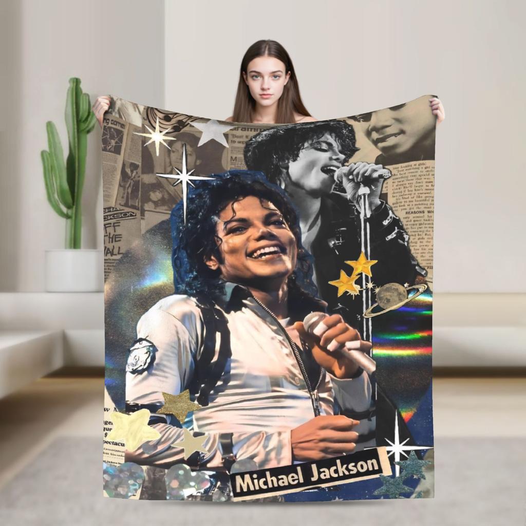 Плед для тура Майкла Джексона Mj  Различные размеры  Теплый Уютный Пушистый Плед-Покрывало Для Дивана Кресла И Кровати