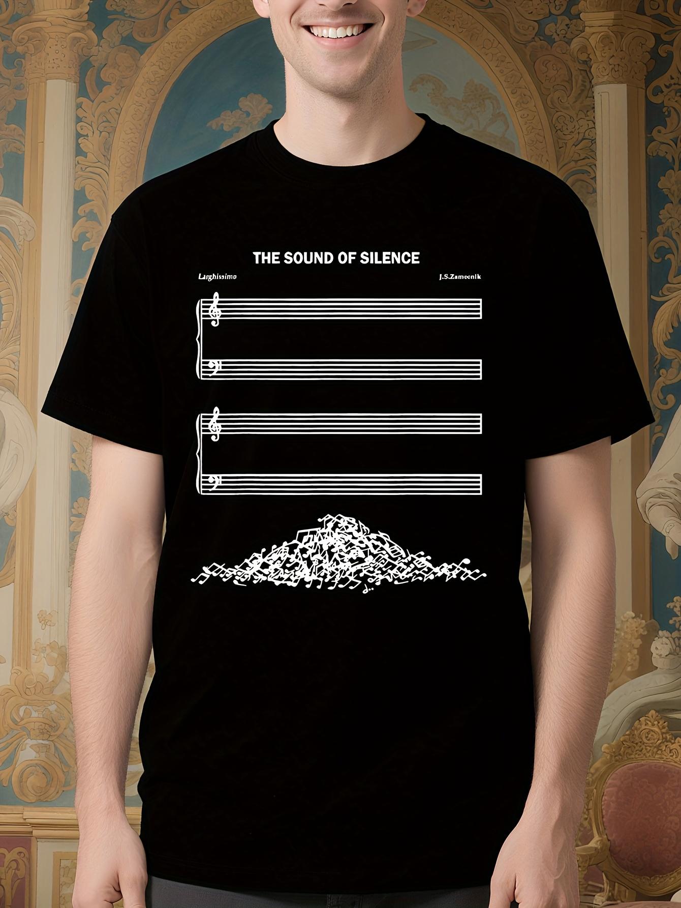 Funny The Sound Of Silence Graphic Tshirt - Musical Notes... M