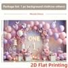 2D Pink Purple Butterfly 1st Birthday Backdrop ONE Balloon Photography Background