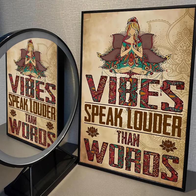 1pc Gym Yoga Poster Paper Print Home Bedroom Entrance Bar Cafe Art Painting Decoration