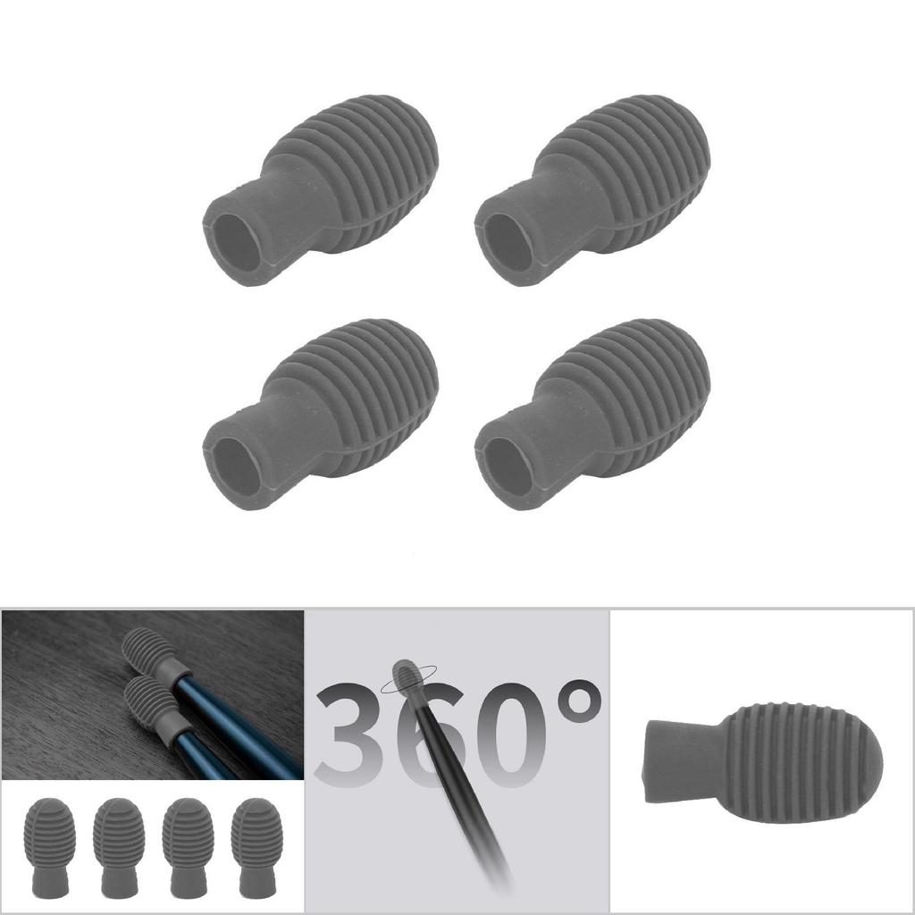 4ks Drum Stick Practice Tip Přenosná silikonová ztlumená buben pro začátečníky