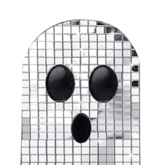 Disco Ghost Statue Shiny Mirror Ghost Figurine Dazzling Reflective Ghost Ornament for Home Parties Bars Halloween Decoration