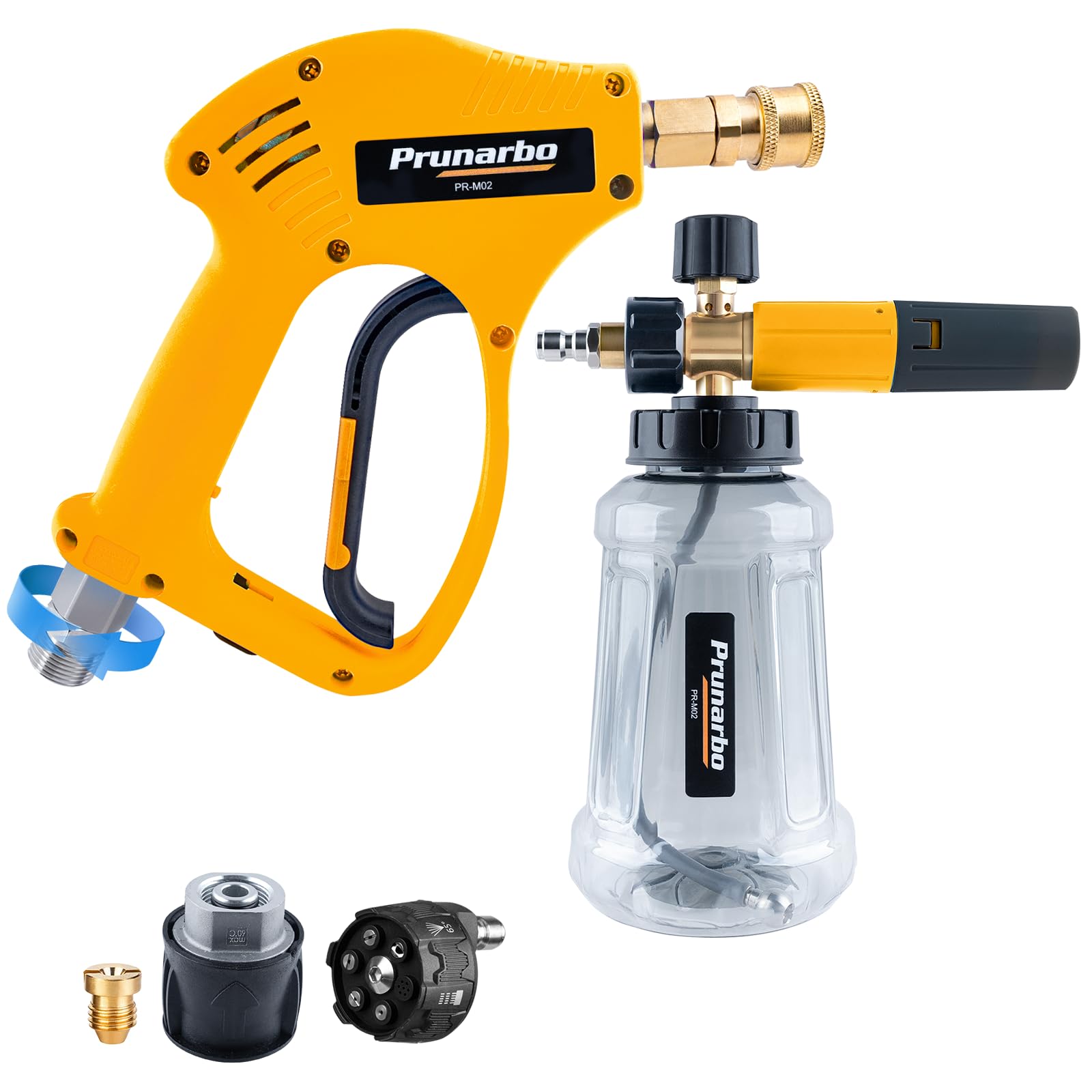 

Prunarbo Professional 2025 Short Gun with Compatible with Washing Short Gun Foam Gun for Car Short Gun with Adjustable Nozzles 1L Foam for Quick Car
