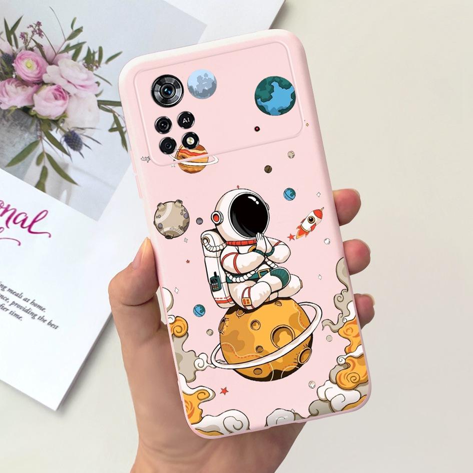 For Xiaomi Poco X4 Pro 5G Case Cute Astronaut Shockproof Silicone Soft Funda Phone Cover For Xiomi Poco X4 Pro Protective Bumper