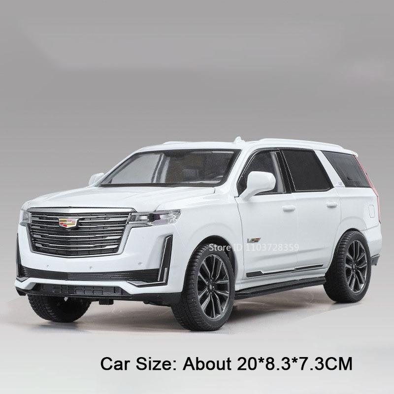 1:24 Escalade Prado Miniature Model Toy Cars Alloy Diecast Sound Light Doors Opened Pull Back Simulation Models for Boys Gifts