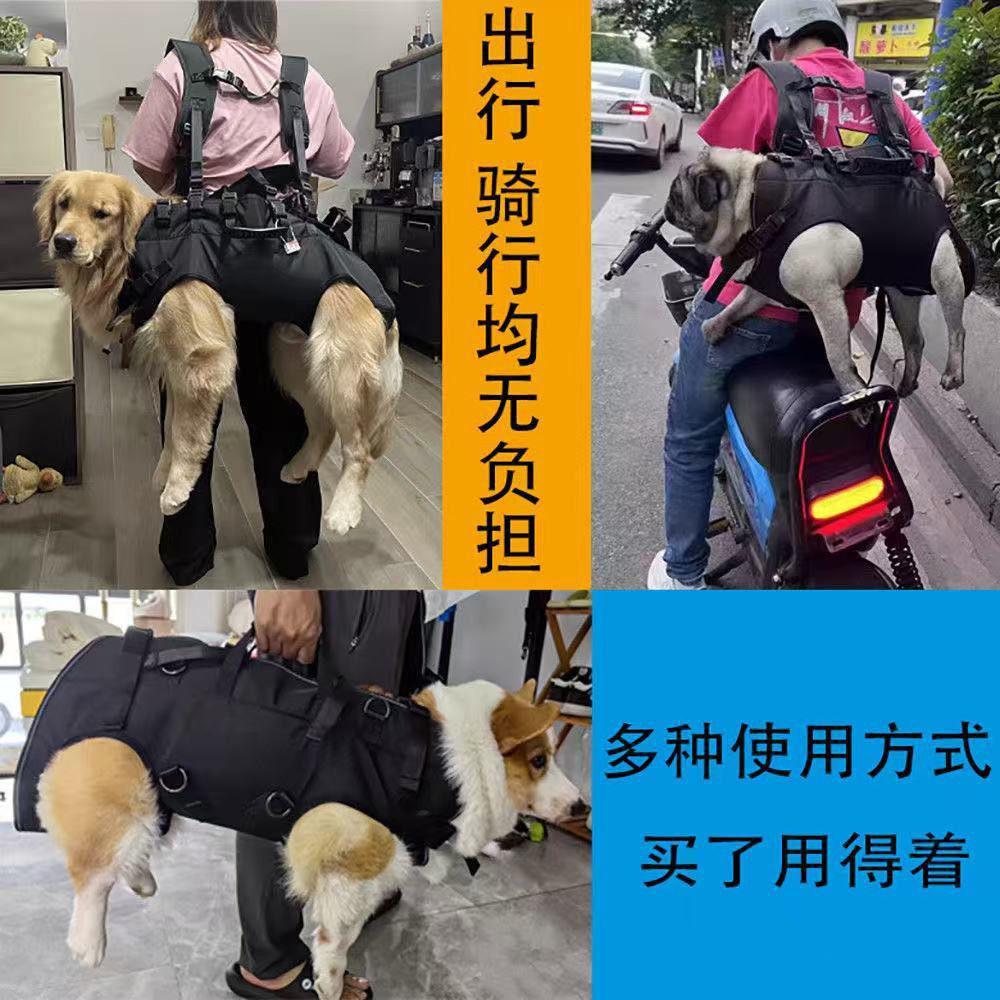 Dog outdoor backpack, double-shoulder and hand-held pet traction backpack, portable with crossbody strap, pet supplies
