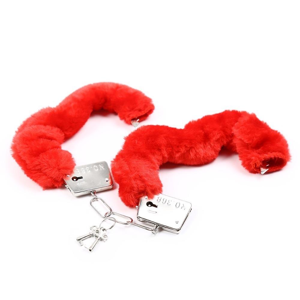 Fluffy SM Bondage Handcuffs Soft Restraints Cuffs Flirt Plush Handcuffs  Adult Games