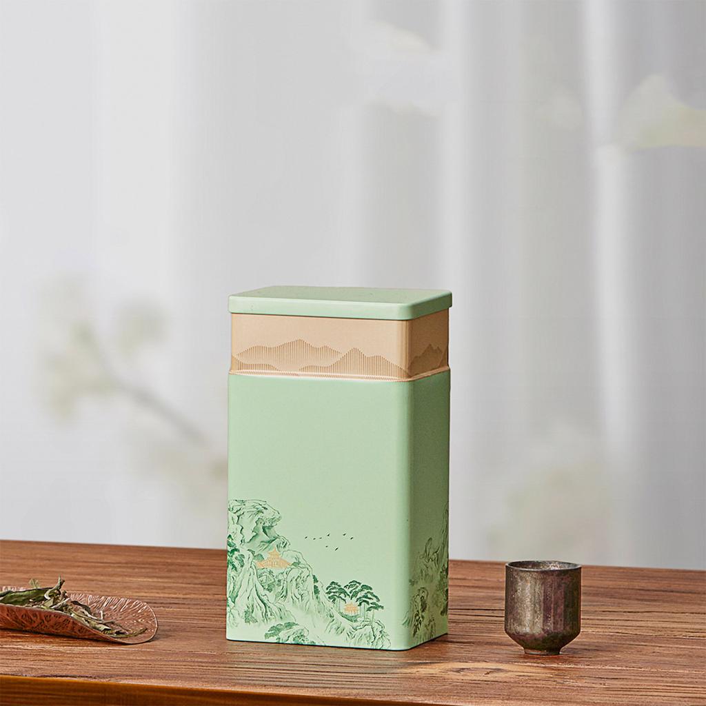 Chinese Culture Tea Storage Container Tinplate Tea Box Tea Storage Jar Portable Small Sealed Container for Storing Tea