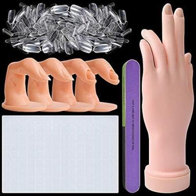 Kalolary Manicure Hand Exercise Is Suitable for Acrylic Manicure and Manicure Hands That Can Flexibly Bend It Comes with 500 False Nail Nail and a