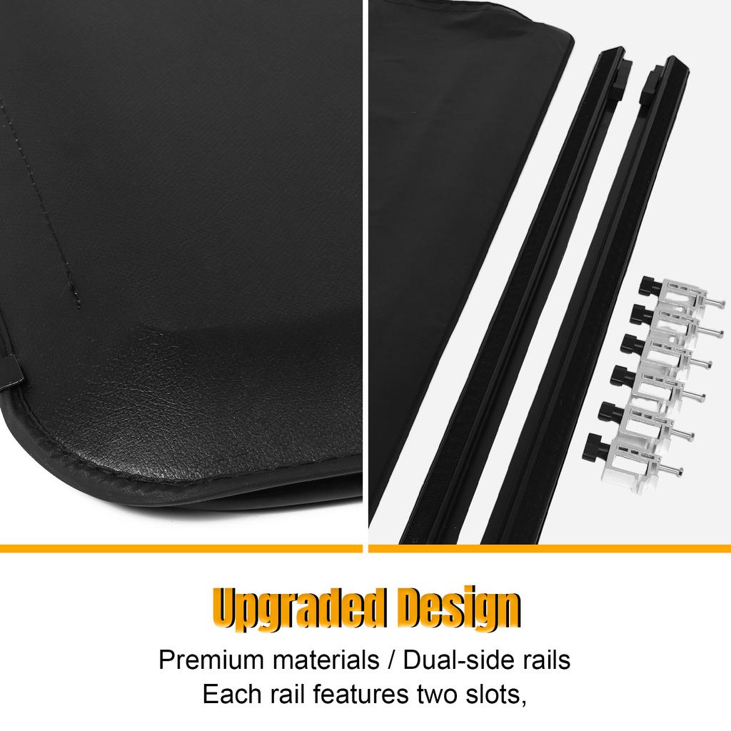 For Ford Ranger 5 Ft Pull-Lock-Go Tonneau Cover Multi-Purpose Dual T-Slot Rear Cover Wear Resist for Truck Modified Rear Trunk