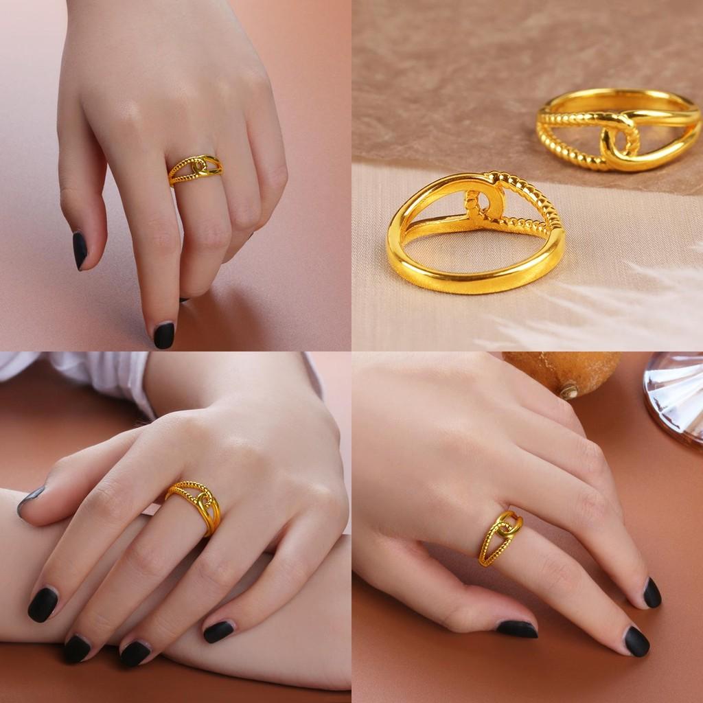 Elegant Adjustable Twist Ring For Couples Crafted From Gold Plated Brass Perfect Gift