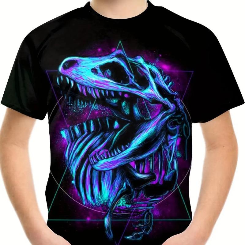 Children's Clothing Boys Tshirt 3D Dinosaur Print Casual Kids Summer Clothes  Clothes Tops Tee