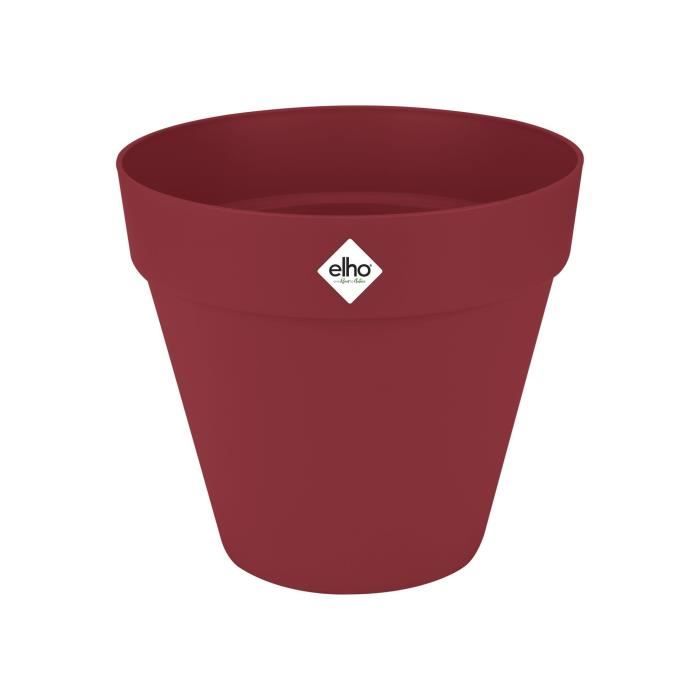 ELHO Pot de fleurs Loft Urban Rond avec roues - Rouge - Ø 48.5 x H 45 cm - Extérieur - 100% recyclé