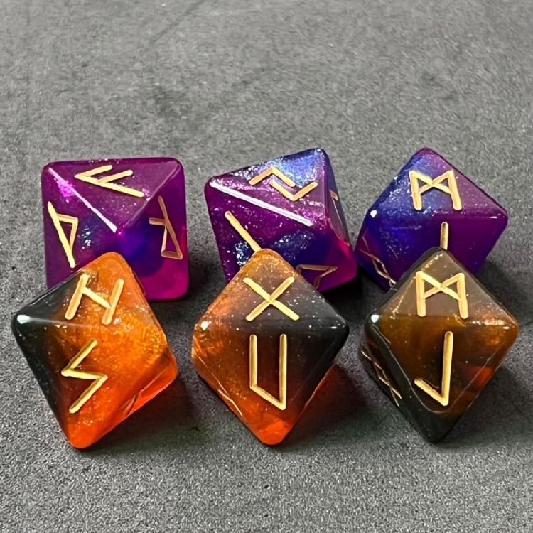 6pcs Mystical Divination Dices 8-Sided Astrologys Learning Prediction Dices for Enhancing Role Playing Game Experience