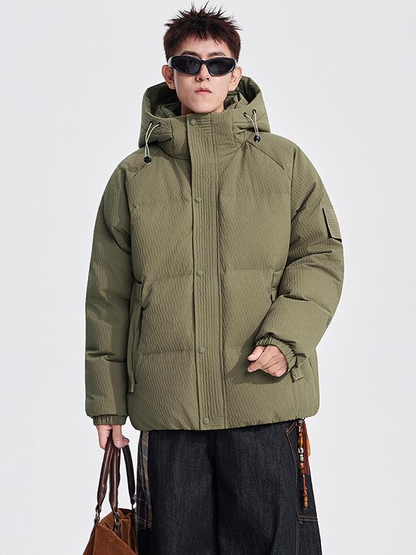 2025 Men's Premium Hooded Short Down Jacket - Warm & Loose Casual Winter Outerwear