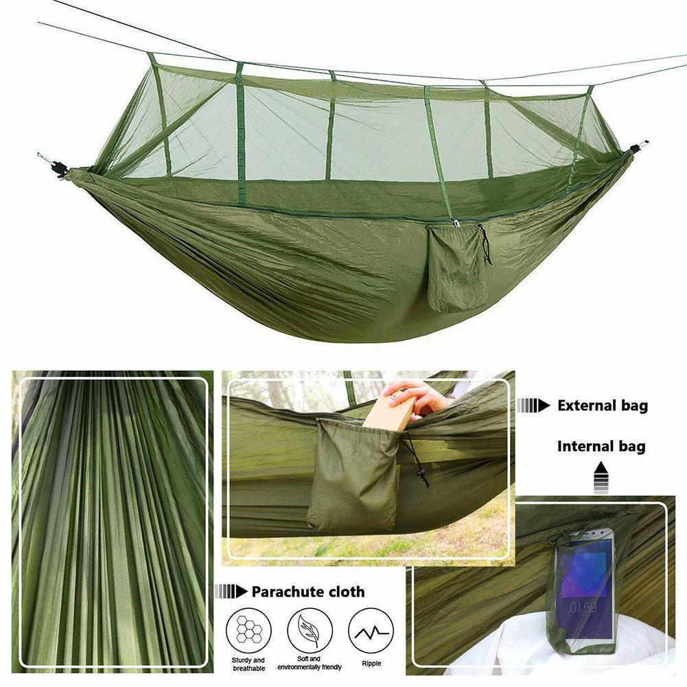 Outdoor Double Mosquito Net Hammock Camping Hanging Bed Swing Chair