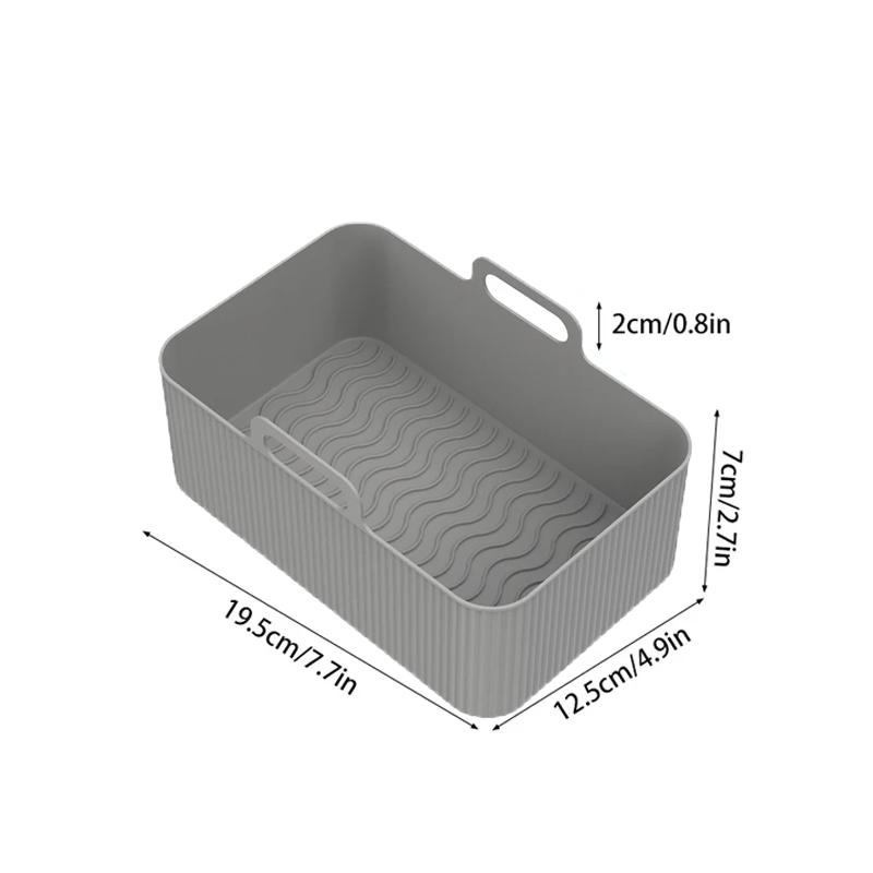 1/2PCS Reusable Air Fryer Silicone Tray Dish Dual 2 Basket Baking Pan Oven Pot Plate Liner Dual Air Fryer Accessories For Ninja