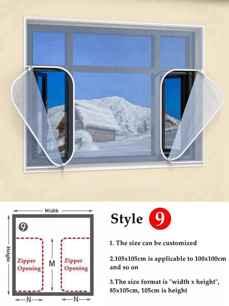 Window Winter  Heat Insulation Film Warm Double Layer Windproof Curtain With Zipper Self-Adhesive Window Heat Protection Film