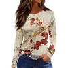 T-shirt décontracté pour femmes, imprimé Floral en 3D, col rond, rétro élégant, manches longues, mode femme, pull à manches longues