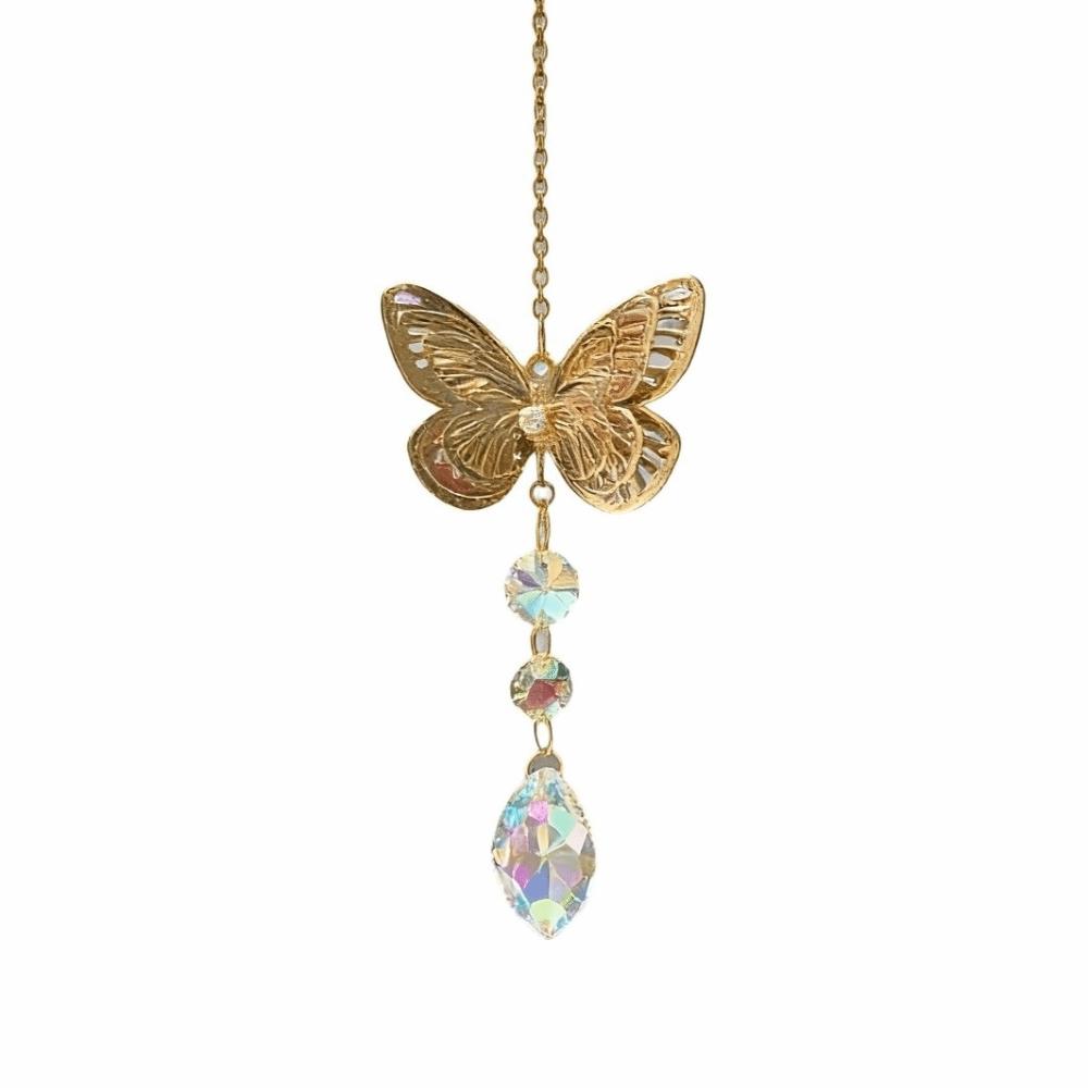 Colorful Butterfly Wind Chimes Rotating Sun Catcher Hanging Home Decor Bee Wind Chimes Tree Butterfly