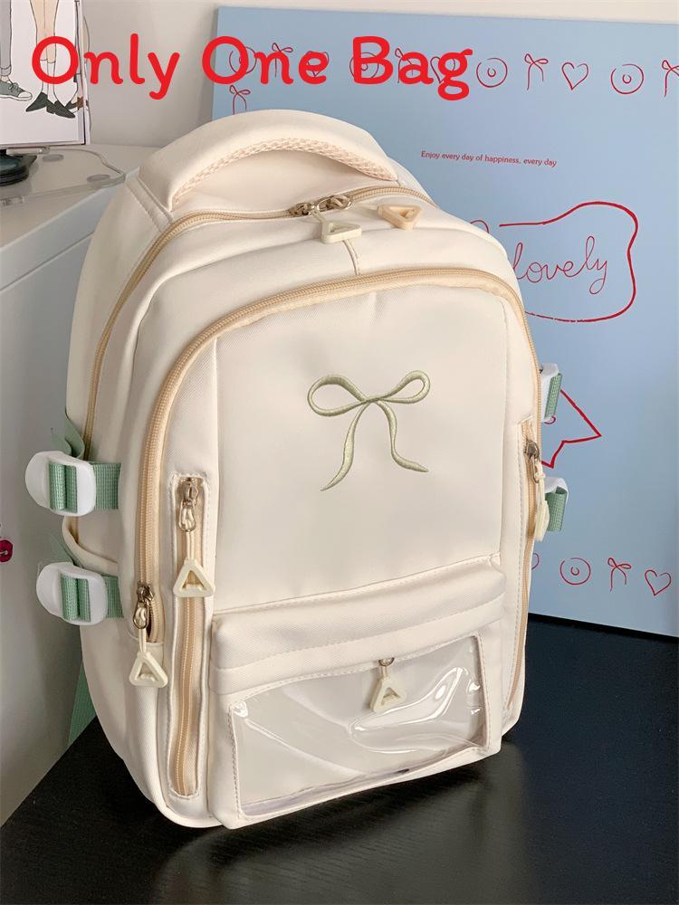 Mädchenrucksack mit gestickter Schleife und Nylon für die Schule